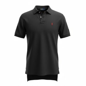 Ralph Lauren Black Polo with Red Pony Embroidery